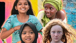 Collage zeigt vier Mädchen-Porträts