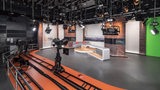 Blick in das leere buten-un-binnen-Fernsehstudio