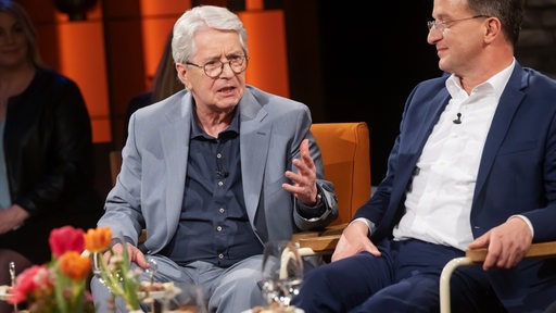 Zoodirektor Prof. Dr. Matthias Reinschmidt und Entertainer Frank Elstner bei 3nach9