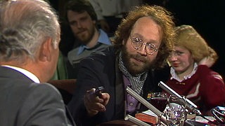 Fritz Teufel beschießt Bundesminister Hans Matthöfer am 19. Februar 1982 in 3nach9 mit Zaubertinte.