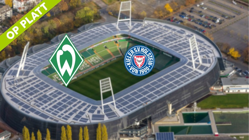 Bildmontage mit den Vereinslogos von Werder Bremen und Holstein Kiel