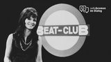 Uschi Nerke mit Beat-Club-Logo