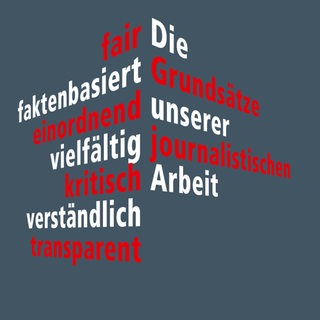 Schlüsselworte der journalistischen Grundsätze von Radio Bremen