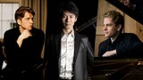Collage zeigt die Pianisten Severin von Eckardstein, Kotaro Fukuma und Joseph Moog