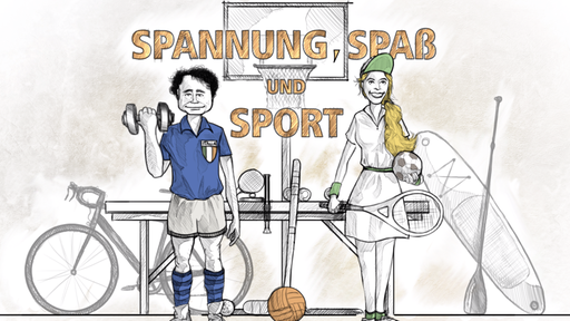 Eine Illustration von Giovanni di Lorenzo und Judith Rakers im Sportdress