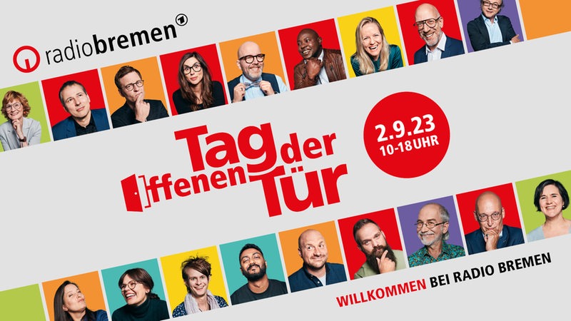 Plakat Radio Bremen: Tag der offenen Tür am 2.9.23, 10-18 Uhr.
